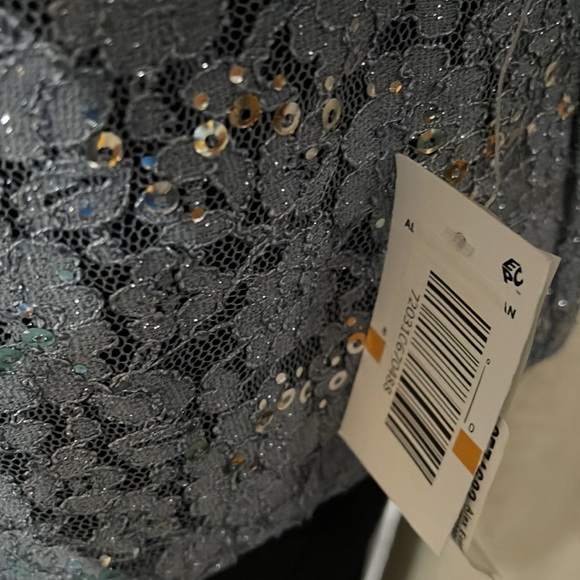 Alex Evenings Blue/Gray Sequin Lace Jacket 16W - Picture 5 of 5